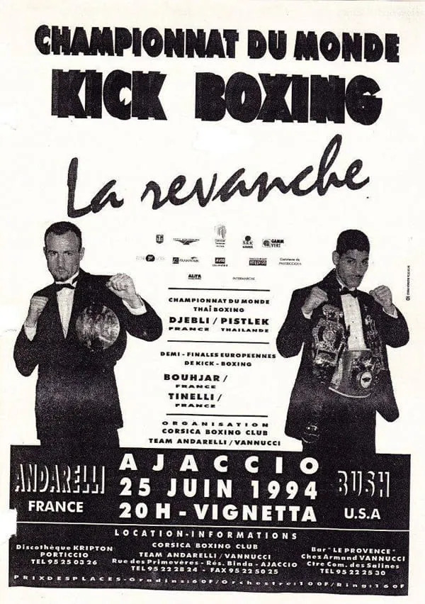 Affiche du championnat du monde de Kick Boxing